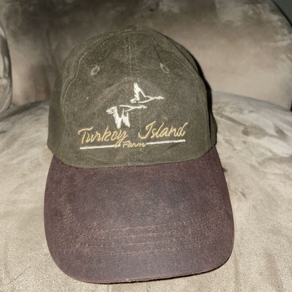 Vintage Turkey Island Farm Adjustable Strapback Hat‎ Leather Strap